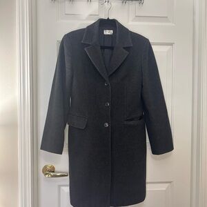 Wool Coat Charcoal Gray Tailored